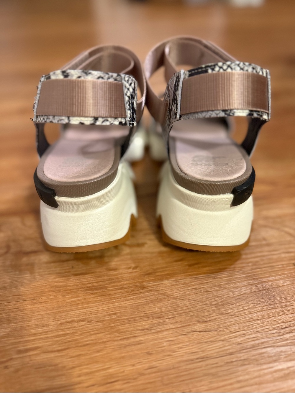 Sorel Kinetic Women’s Snake-Print Platform Sandal in Blush - Picture 3 of 5